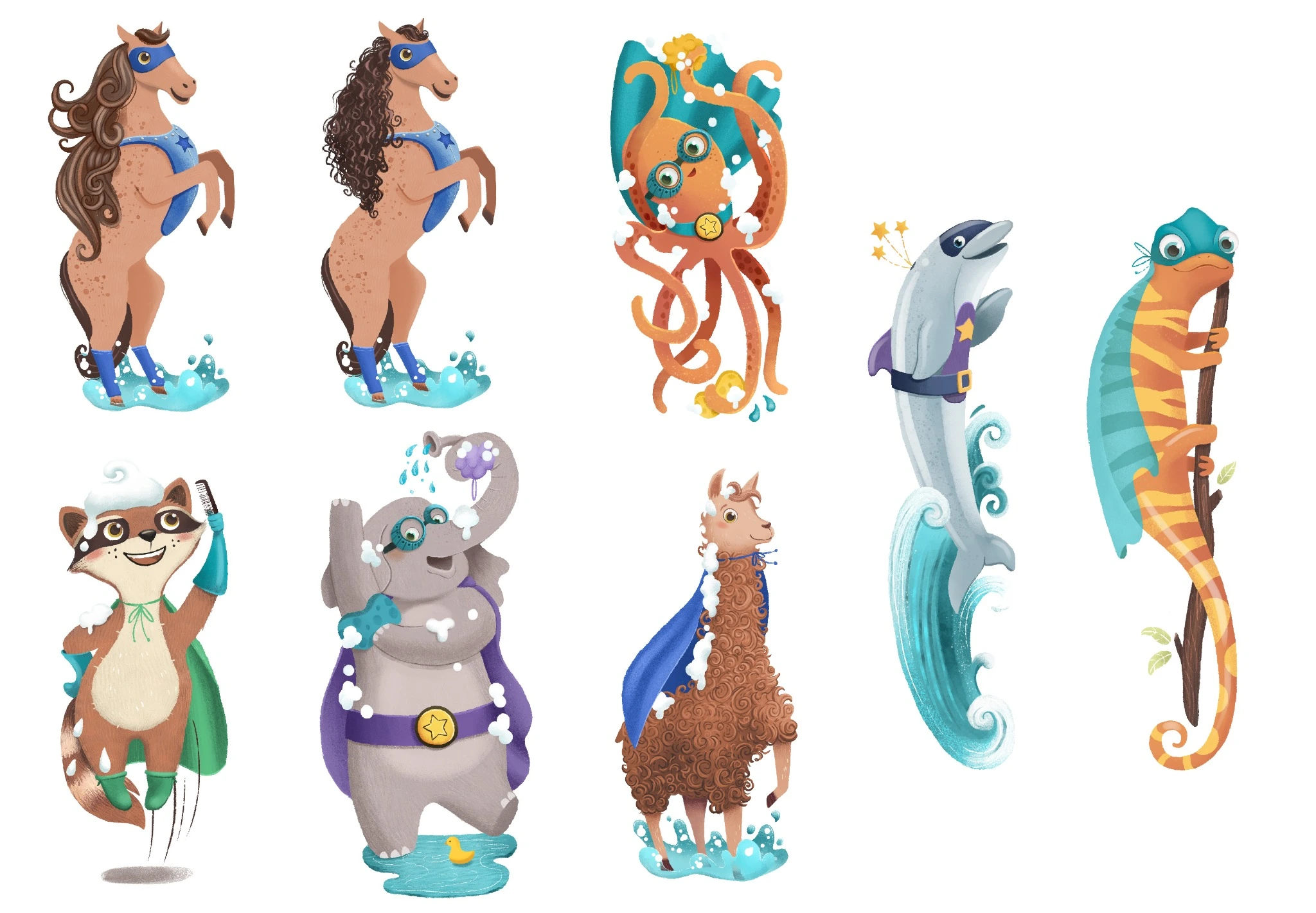 Aveeno Kids — Character design & illustration