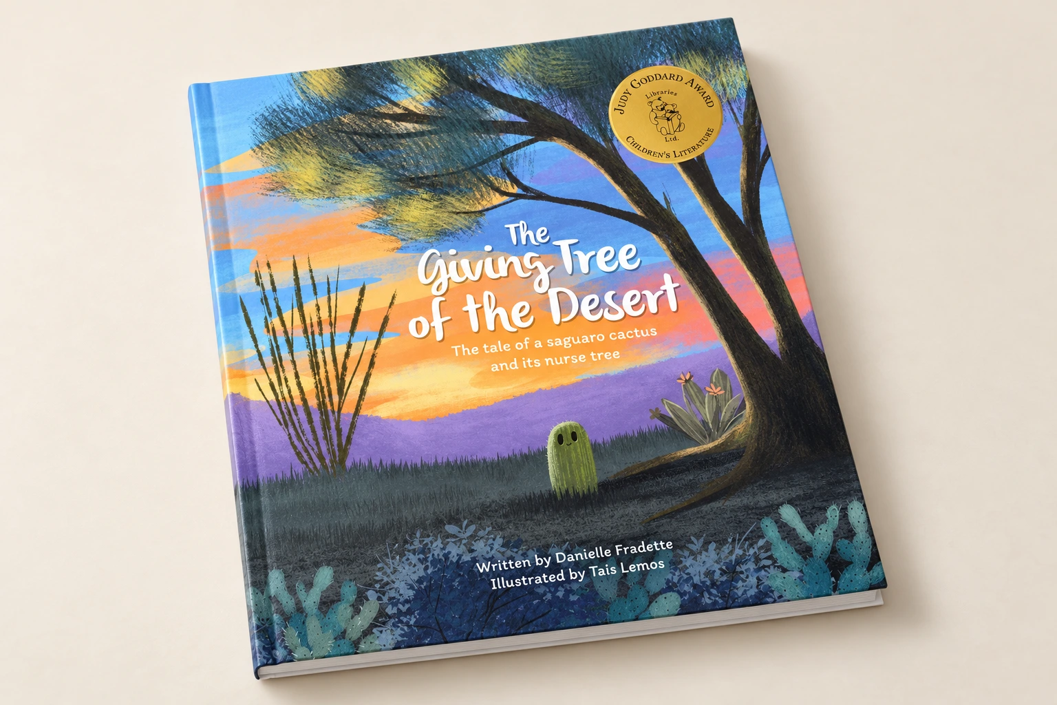 The Giving Tree of the Desert cover shown on a closed book at a slight angle